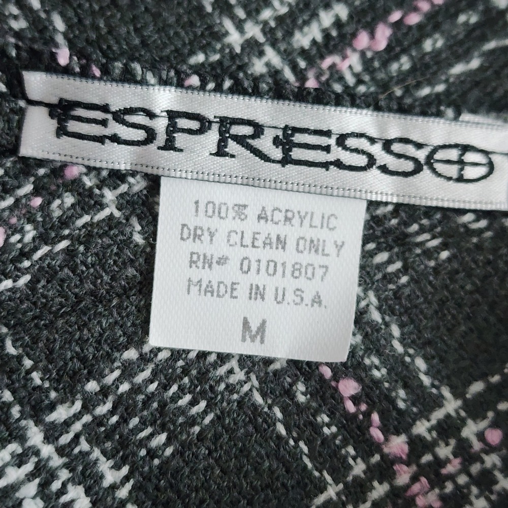 Plaid Tweed Midi Skirt Womens Medium Black Pink A-Line Y2K Grunge Coquette Retro - Picture 5 of 13